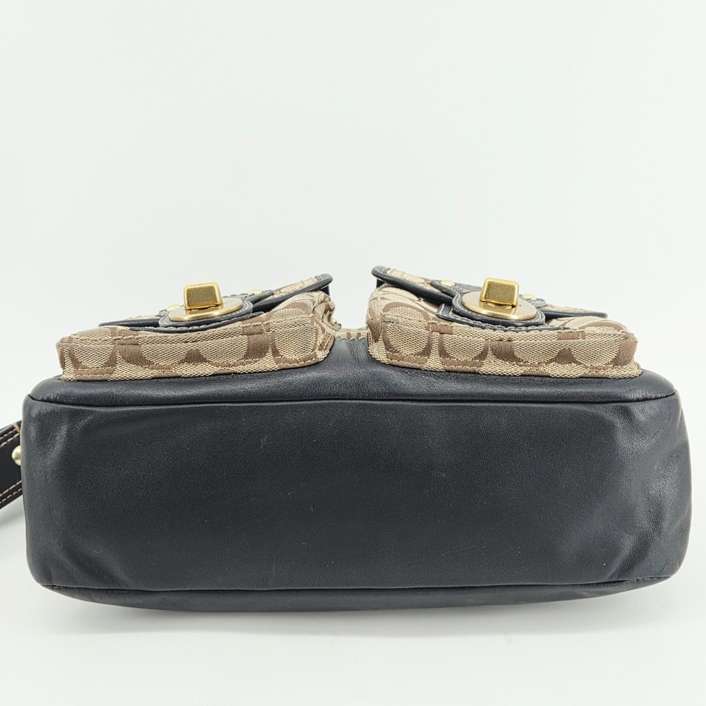 Coach F12869 Legacy Turnlock Signature Canvas Monogram Leather Bag Purse Vintage - Picture 11 of 16
